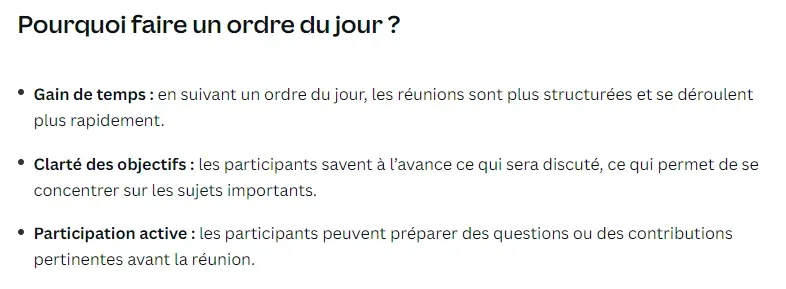 extrait d'une liste à puce avec des débuts de puce en gras