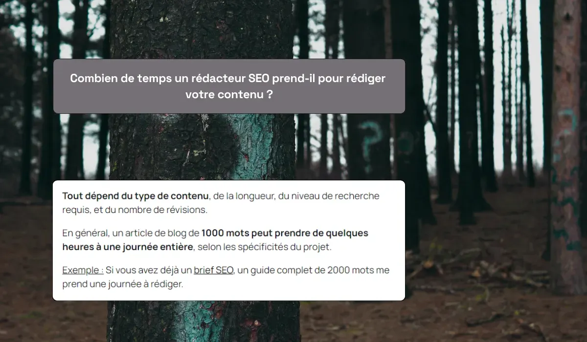 question sur la durée d'une rédaction de contenu de blog