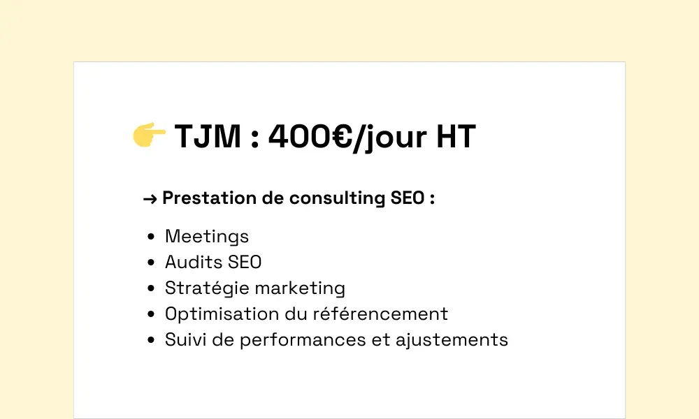 prix au tjm de jérémy vincent pour un consultant seo à montpellier